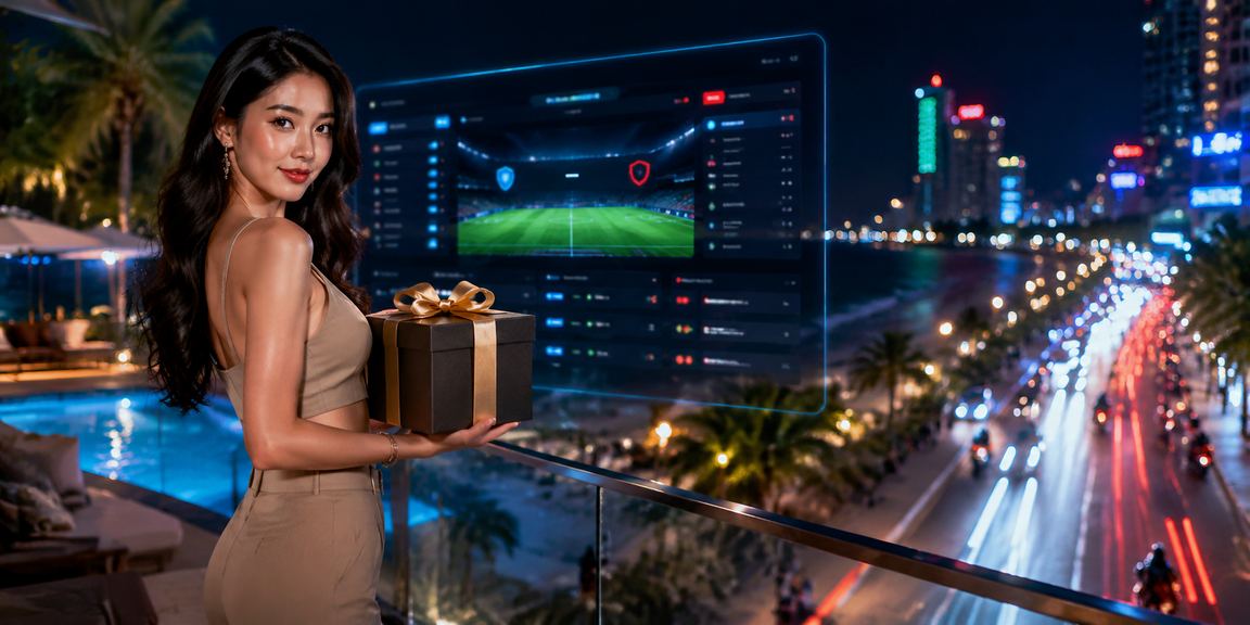 Khung cảnh casino neon lung linh tại Nha Trang về đêm, nơi người chơi theo dõi tỷ lệ kèo trực tiếp